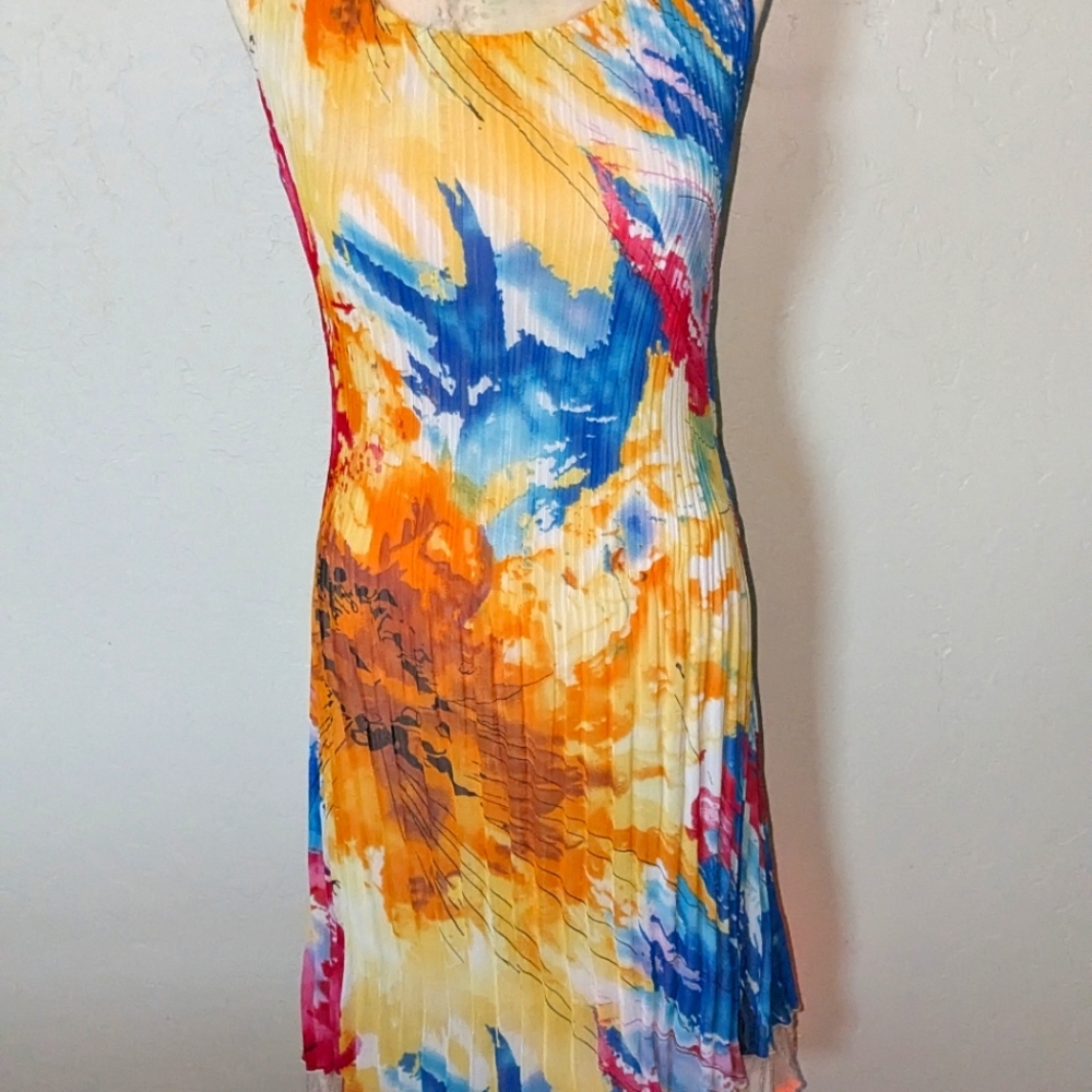 Caelian Sleeveless Floral pleated Dress